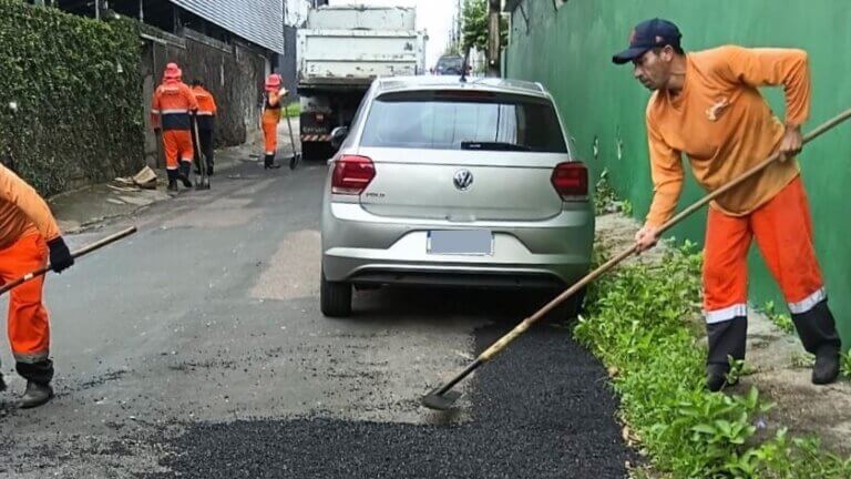 Prefeitura intensifica recuperação asfáltica no Parque 10 e melhora mobilidade na zona Centro-Sul de Manaus