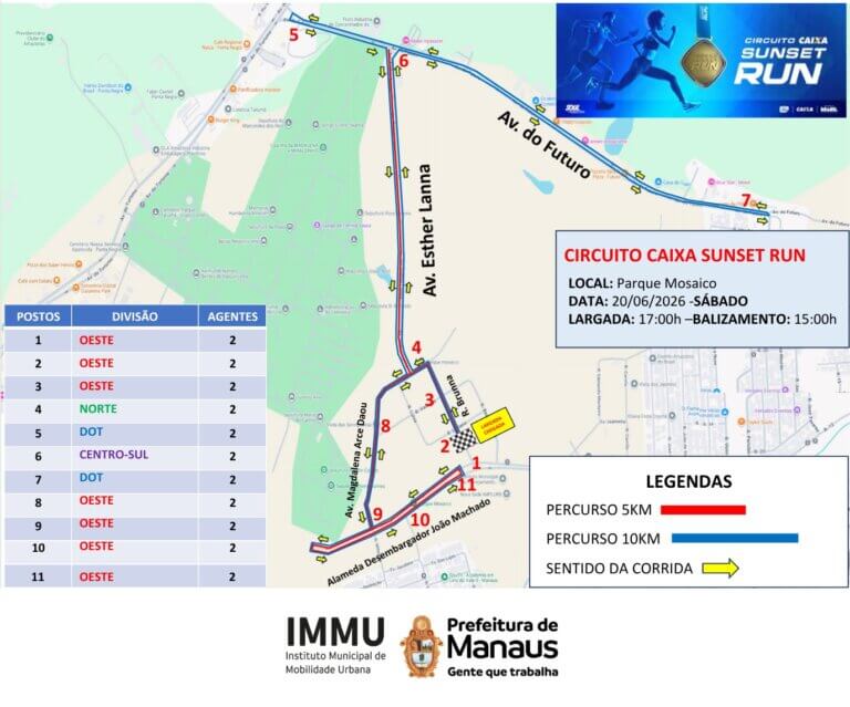 Prefeitura realiza monitoramento do trânsito para corridas de rua neste fim de semana em Manaus