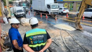 Ageman notifica Águas de Manaus após rompimento de tubulação no bairro Novo Aleixo